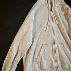 Hollister Oversized Light Gray Women's Zip Up Sweater